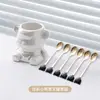 ¡Guau! Set de Tenedores de Fruta de Acero Inoxidable con Oso de Cerámica, Púas de Fruta de Alta Estética para Uso Doméstico, Tenedores y Cucharas de Fruta de Lujo Ligero