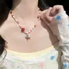 Collar Colgante de Ágata con Abalorios de Pájaro Cadena Dulce de Dopamina para Clavícula Joyería Pequeña Fresca Versátil de Moda Venta al por Mayor para Mujeres