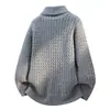 Cardigã de Malha Masculino Estilo Coreano Novo Inverno 2026 Suéter Masculino com Gola Torcida Jaqueta de Tricô para Homem