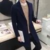 Casaco de lã masculino outono e inverno coreano slim fit longo corta-vento casaco de lã engrossado masculino comércio exterior Atacado