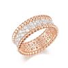 Anel de diamante de luxo leve, estilo antigo médio, incrustado, com borda de bola, moderno, elegante, requintado, edição larga, anel de dedo de diamante
