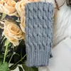 Meias Longas de Tricô com Ponto Trançado Estilo Outono e Inverno Transfronteiriço, Polainas de Tricô Cor Sólida com Ponto Trançado, Polainas de Tricô Versáteis e na Moda para Modelar as Pernas, Tubo Longo
