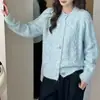 Jaqueta Suéter Twist de Alta Qualidade para Mulheres no Outono e Inverno, Peça de Roupa Exterior de Estilo Solto e Preguiçoso, Cardigã de Tricô Espesso Top de Linha Grossa