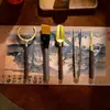 Herramientas para Infusionar Té Chino, Decoraciones para Mesa de Té, Juego de Seis Piezas para Ceremonia del Té, Accesorios de Té Kung Fu, Diseño Creativo Zen Dorado Móvil