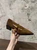 Sapatos baixos elegantes franceses de salto grosso e bico fino para mulheres 2025 Primavera & Outono Novo Estilo com Saia Linha Única Noite Sapatos Mary Jane