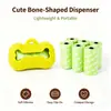 Dispensador Portátil de Sacos para Fezes de Animais com Sacos, Porta-Sacos de Cocô de Cachorro Fácil de Usar com Clipe para Guia, Leve para Passear e Viajar