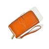 Dongxin 2022 Bolso Unisex Urbano de Negocios Color Sólido Piel de Cera de Aceite Larga Multitarjeta Multifuncional para Teléfono Móvil