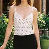 Top Sexy Hottie Francês de Nova Moda Europeu e Americano com Estampa de Bolinhas, Slim-Fit, Afinando, Puro Desejo, Regata Casual