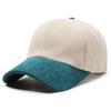 Otoño e invierno 2022 Nuevo gorra de béisbol de pana para hombre y mujer coreana de color liso moda cálida gorra de visera curva tendencia