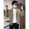 Jaqueta Masculina Primavera 2025 Nova Gola Alta Casual Versátil Cor Lisa Simples Moda Tendência Marca Roupas Jaqueta Homem