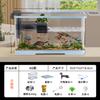 Tanque misto de peixes e tartarugas de aquário largo para mesa aquário de peixes tanque dedicado para sala de estar com mesa de sol aquário plástico integrado de circulação para pessoa preguiçosa