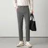 Pantalones Casuales Gruesos Versátiles de Moda para Hombre Otoño/Invierno 2026, Pantalones Rectos Ajustados para Hombre, Pantalones de Vestir Gruesos con Forro Polar Otoño/Invierno