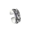 Anillo Vintage de Dedo con Pez Saltando para Hombres, Personalidad de Moda, Estilo Minimalista, Anillo Ancho de Dedo Índice de Plata Tailandesa Imitación, Anillo Abierto Versátil de Moda