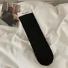 Calcetines de color liso, calcetines de media pantorrilla para todas las estaciones para mujer, algodón, estilo japonés moderno, calcetines holgados versátiles sin costuras, calcetines largos de otoño