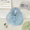 68171 Bolsa de mão de organza com poá estilo coreano, bolsa plissada estilo fada, bolsa pequena de rede com vibe feminina