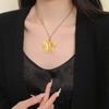 Nuevo Collar con Colgante de Mariposa de Esmalte Chino Calado de Seda para Mujer, Diseño de Lujo Ligero, Cadena de Cuello para Uso Diario