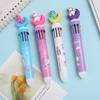 Bonito papelaria dez cores caneta esferográfica dos desenhos animados estudante cor mão Caneta menina coração multi-color imprensa caneta esferográfica atacado