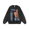 Moletom com capuz estampado estilo rap rock europeu e americano, estilo retrô, masculino e feminino, com capuz, de inverno