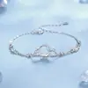 Pulseira Original Baleia Ama Estrelas para Mulheres, Pulseira Geométrica Fresca Estilo Coreano de Prata Pura, Joia de Mão com Design de Nicho de Luxo Leve