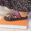 Sandalias de playa para mujer, punta plana, de comercio exterior, video real, nuevo diseño, cabeza redonda, tallas 36-41-42-43, talla grande