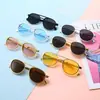Gafas de Sol Aviador Infantiles de Doble Puente para Niños de 3 a 8 Años, Lindas Gafas de Sol de Dibujos Animados para Exteriores para Niños, Gafas de Metal Electroplateado para Niñas