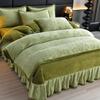 Nuevo Juego de Cubre Cama de Terciopelo Tallado de Cuatro Piezas, Terciopelo Térmico Grueso de Alto Peso para Invierno, Cubre Cama Completamente Mate, Terciopelo de Leche