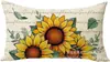 Transfronterizo Nuevo Primavera y Verano Girasol Coche Helado Flor Lino Estampado Cojín de Cintura Dormitorio Coche Decorativo Sofá