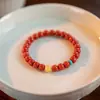 Pulsera de Ágata Roja del Sur para Mujer, Pulsera de Cuentas de Agata Roja de Yunnan Baoshan Tipo Antiguo de Carne Completa, Jade Rojo Natural, Cuentas de Buda del Año de Nacimiento del Hombre