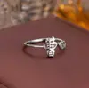 Anillo de Plata de Ley 925 100 Apellidos Familiares Apellido Familiar Anillo para Mujer Nuevo Amor Diseño de Nicho Sentido Anillo de Dedo Abierto Todo-partido Regalo