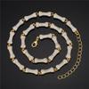 Colar de corrente cubana de osso mini hip-hop europeu e americano, pulseira masculina e feminina, acessórios de moda de liga de hip-hop com diamante completo