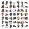 50 Pegatinas de Gato Negro Travieso de Dibujos Animados para Graffiti Impermeables para Diario DIY Maleta Guitarra Decoración