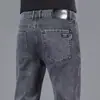 Pantalones Vaqueros de Primavera y Otoño Estilo Coreano para Hombre Pierna Recta Ajustada Pantalones Casuales Elásticos Nuevos Verano 2024 para Hombre