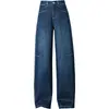 Jeans Retro com Bainha Curva para Mulheres, Novo Estilo Outono 2026, Costura Contrastante, Emagrecedor, Tamanho Grande, Calças Largas Retas Soltas
