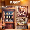 Tienda de Postres Western Oso Pequeño DIY Casa Miniatura Juguete de Ensamblaje Hecho a Mano Adorno Modelo Retro Regalo Alivio del Estrés 3D