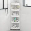 Estante triangular de baño de pie, estante de almacenamiento multicapa para huecos del baño, estante de almacenamiento de condimentos para cocina