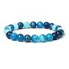 Pulsera de Cristal de Polvo de Piedra Natural de 8 mm para Mujer, Piedra de Tigre, Roca Volcánica, Pareja, Turquesa Blanca, Ágata, Pulsera de Cuentas