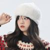 Boina de Visón para Niños Otoño e Invierno Moda Diaria Retro Felpa Suave Cera Dulce Mostrar Cara Sombrero Pequeño de Pintor