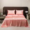 Comercio exterior transfronterizo color sólido teñido seda sintética seda conjunto de tres piezas Europa y Estados Unidos simple sábana sábana para cama funda de almohada ropa de cama