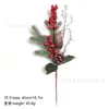 Galhos de pinha artificial de Natal transfronteiriços, flocos de neve, agulhas de pinheiro, bagas, galhos de frutas vermelhas, galhos de decoração de feriado, buquê de agulhas de pinheiro de Natal