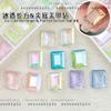 K9 hielo transparente rectangular cristal diamante color transparente fondo puntiagudo azúcar de roca cuadrado diamante verano riqing nuevo súper brillante uña Diamante
