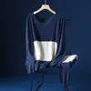 Roupa Térmica Masculina Sem Marcas Inverno Forrada com Lã de Seda Espessada Aquecimento Ajustada ao Corpo Manga Longa Roupas e Calças de Outono para Homens