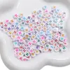 4x 7mm acrílico negro dorado cuentas de letras planas redondas hechas a mano rompecabezas accesorios diy collar con cuentas hechas a mano cuentas sueltas