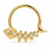 Anillo nasal cerrado sin costuras de aleación de titanio G23 con incrustaciones de circonita Zhenping, aro para tabique nasal y hueso de la oreja, joyería nasal finamente tallada F136