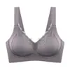 Sujetador sin costuras para mujer para pechos pequeños, con push-up y soporte lateral para prevenir la flacidez, encaje, copa fija, sujetador ajustable