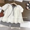 Traje de verano para niñas, nueva ropa de verano para niños, ropa de comercio exterior de dos piezas de moda para niñas.