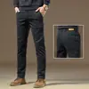 Pantalones Casuales de Algodón Puro de Gama Alta para Hombre, Nuevo Estilo Otoño e Invierno 2026, Pantalones de Vestir Rectos Ajustados Color Caqui para Hombres de Mediana Edad