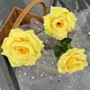 Rosa Diamante Simulada de Tres Cabezas Únicas, Flor de Rosa Simulada para Decoración de Bodas, Fotografía y Arreglos