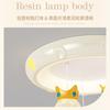 Lámpara de Dormitorio Estilo Crema Cálido Lámpara de Techo de Resina Bola Colgante Creativa de Corona Dormitorio Principal Habitación Infantil Lámpara de Protección Ocular