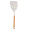 Espátula de Silicone com Cabo de Madeira e Furo Quadrado Grau Alimentício Resistente a Altas Temperaturas Doméstica Antiaderente Espátula de Cozinha Colher Espátula Conjunto
