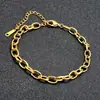 Acessórios de Joias Estilo Ins Transfronteiriço Europeu e Americano Pulseira DIY Pulseira de Corrente de Aço Inoxidável 18K Joias de Mão de Alta Qualidade para Mulheres